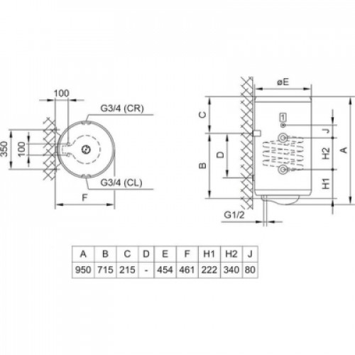 Бойлер косвенного нагрева TIKI Prime CL 100V9 (700176)