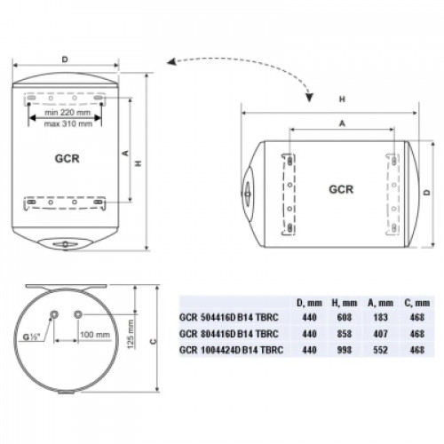 Бойлер Tesy Anticalc Reversible GCR 8044 16D B14 TBRC (304852)