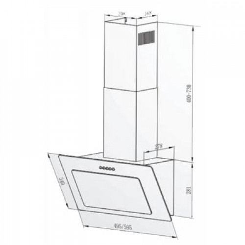 Вытяжка кухонная Interline ROCK BL A/60 PB/2/T