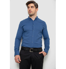 Сорочка чоловіча з принтом, колір джинс, 214R7365