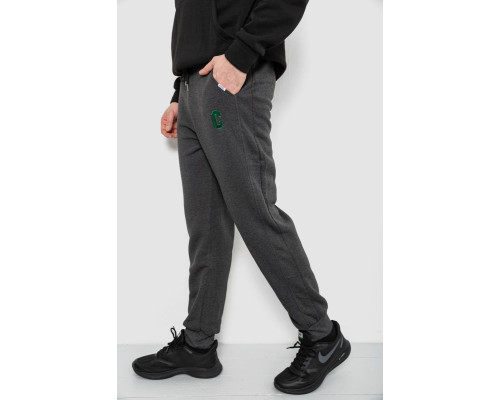 Спортивні штани чоловічі на флісі, колір грифельний, 129RA9995