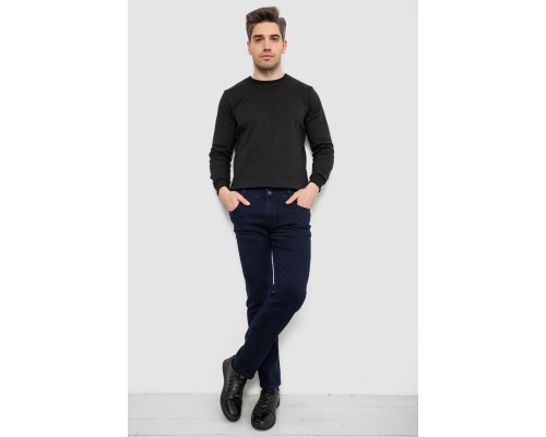 Джинси чоловічі однотонні Straight, колір синій, 244R1049-1