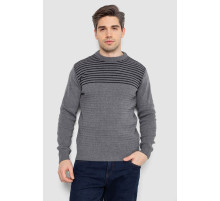 Светр чоловічий в смужку, колір сірий, 161R1029