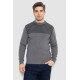 Светр чоловічий в смужку, колір сірий, 161R1029