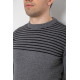 Светр чоловічий в смужку, колір сірий, 161R1029