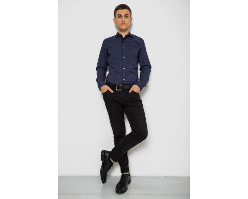 Сорочка чоловіча з принтом, колір синій, 214R7468-1