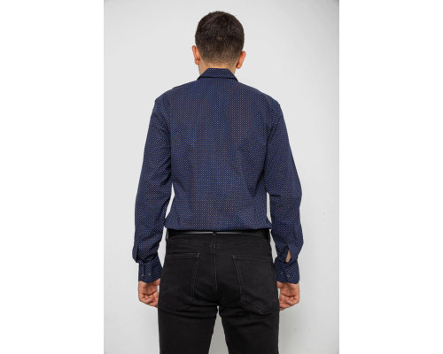 Сорочка чоловіча з принтом, колір синій, 214R7468-1