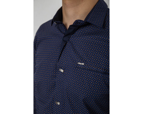 Сорочка чоловіча з принтом, колір синій, 214R7468-1
