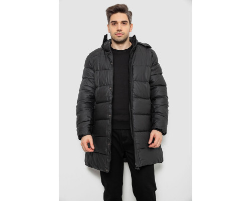 Куртка чоловіча зимова подовжена, колір чорний, 244RH76-15