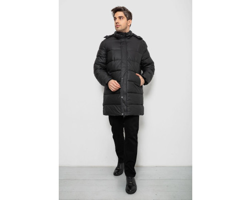 Куртка чоловіча зимова подовжена, колір чорний, 244RH76-15