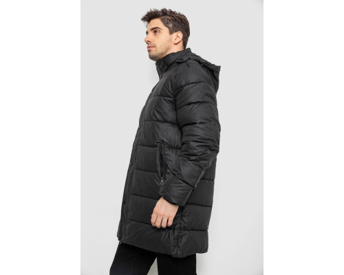 Куртка чоловіча зимова подовжена, колір чорний, 244RH76-15
