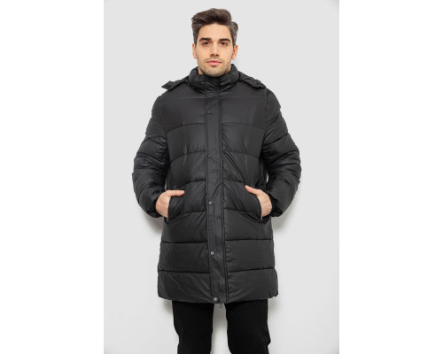 Куртка чоловіча зимова подовжена, колір чорний, 244RH76-15