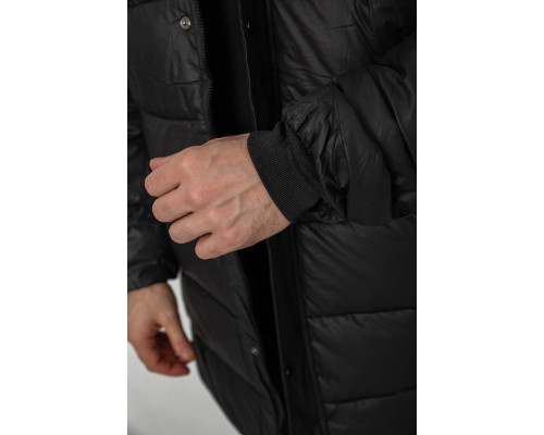 Куртка чоловіча зимова подовжена, колір чорний, 244RH76-15