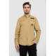 Сорочка чоловіча однотонна з принтом, колір бежевий, 186R01