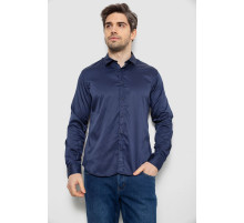 Сорочка чоловіча однотонна з принтом, колір синій, 186R6918-5