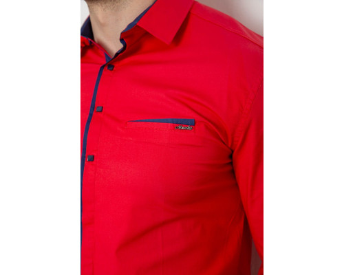 Сорочка чоловіча з довгим рукавом, колір червоний, 214R7009