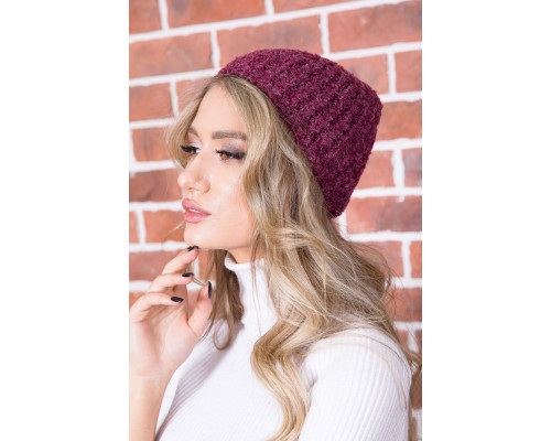 Осінньо-зимова жіноча шапка, темно-пудрового кольору, 167R7774