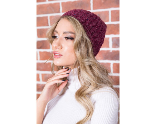 Осінньо-зимова жіноча шапка, темно-пудрового кольору, 167R7774