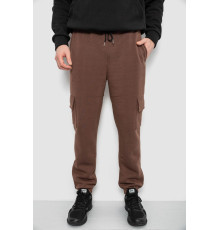 Спортивні штани чоловічі на флісі, колір коричневий, 129RA9997