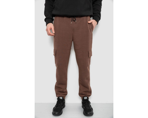 Спортивні штани чоловічі на флісі, колір коричневий, 129RA9997