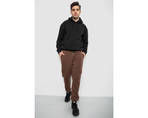 Спортивні штани чоловічі на флісі, колір коричневий, 129RA9997
