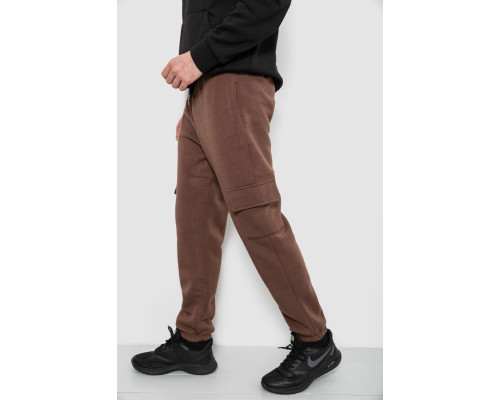 Спортивні штани чоловічі на флісі, колір коричневий, 129RA9997