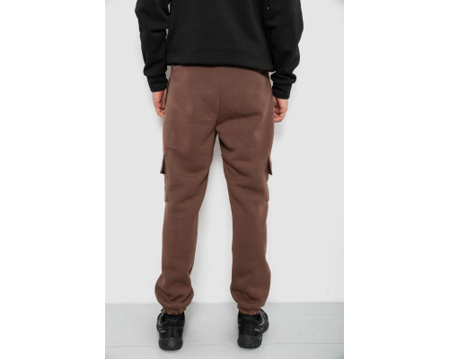 Спортивні штани чоловічі на флісі, колір коричневий, 129RA9997