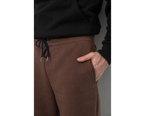 Спортивні штани чоловічі на флісі, колір коричневий, 129RA9997