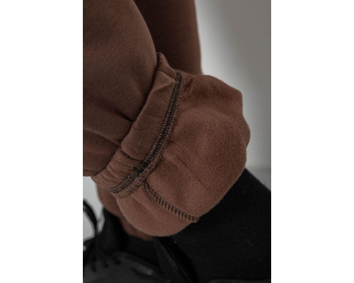 Спортивні штани чоловічі на флісі, колір коричневий, 129RA9997