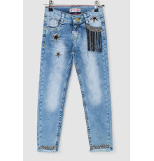 Джинси для дівчаток, колір темно-блакитний, 247R3827