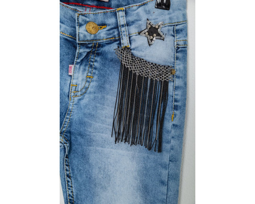 Джинси для дівчаток, колір темно-блакитний, 247R3827