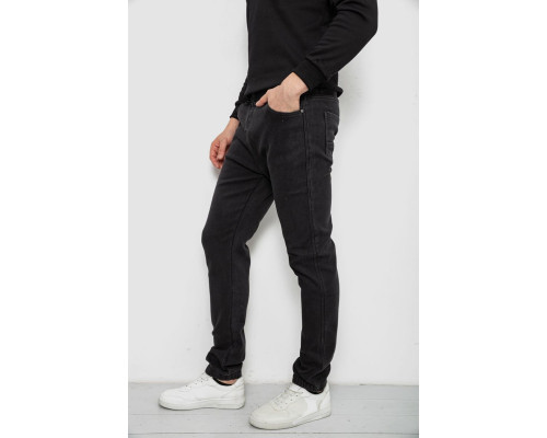 Джинси чоловічі на резинці утеплені, колір чорний, 244R665