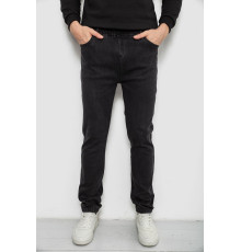 Джинси чоловічі на резинці утеплені, колір чорний, 244R665