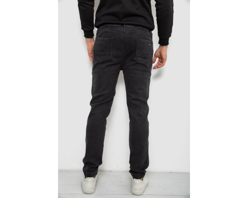 Джинси чоловічі на резинці утеплені, колір чорний, 244R665