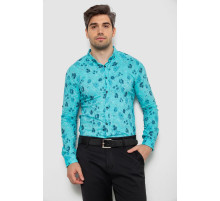 Сорочка чоловіча з принтом, колір бірюзовий, 214R812