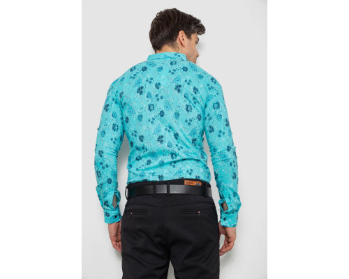 Сорочка чоловіча з принтом, колір бірюзовий, 214R812