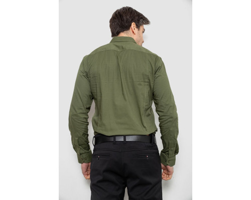 Сорочка чоловіча однотонна, колір хакі, 186R2013