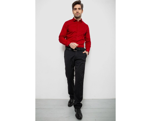 Сорочка чоловіча однотонна, колір червоний, 186R2013