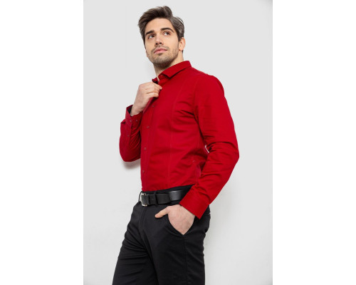 Сорочка чоловіча однотонна, колір червоний, 186R2013