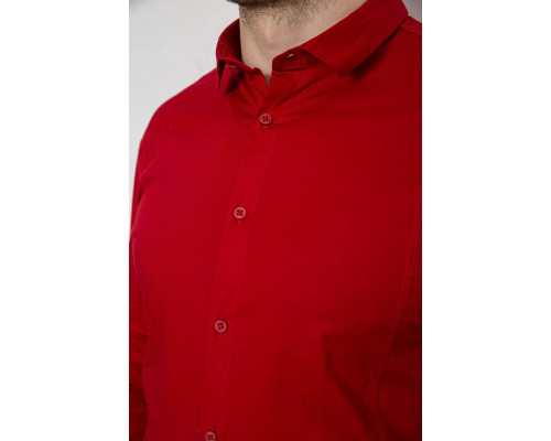 Сорочка чоловіча однотонна, колір червоний, 186R2013