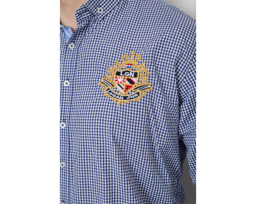 Сорочка чоловіча в клітинку, колір синій, 214R9030