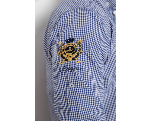 Сорочка чоловіча в клітинку, колір синій, 214R9030