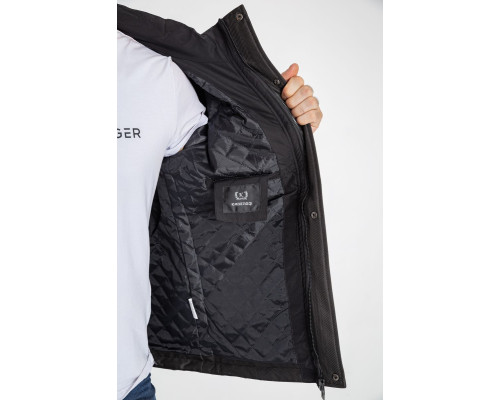 Куртка чоловіча демісезонна з капюшоном, колір чорний, 214R61035