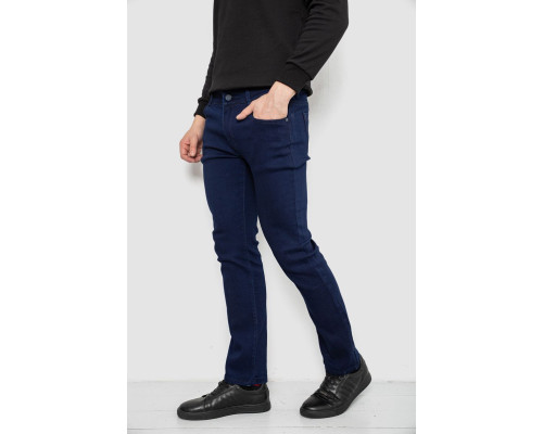 Джинси чоловічі однотонні Straight, колір синій, 244R1050-1