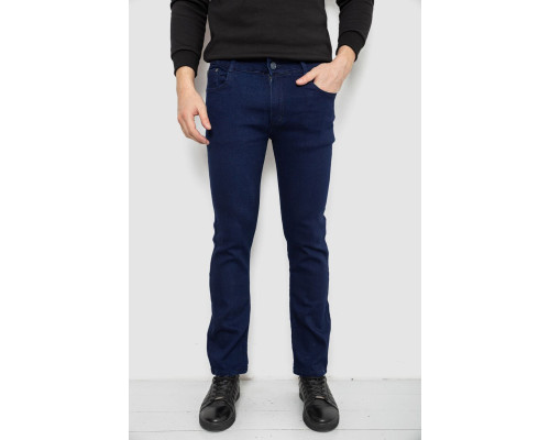 Джинси чоловічі однотонні Straight, колір синій, 244R1050-1