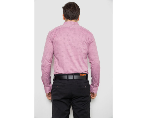 Сорочка чоловіча однотонна з принтом, колір пудровий, 186R2114