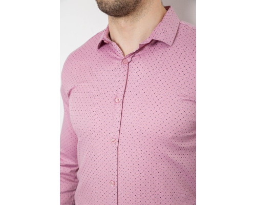 Сорочка чоловіча однотонна з принтом, колір пудровий, 186R2114