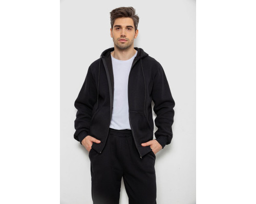 Спортивний костюм чоловічий на флісі, колір чорний, 238R165