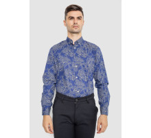 Сорочка чоловіча з принтом, колір синій, 247R115
