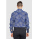Сорочка чоловіча з принтом, колір синій, 247R115